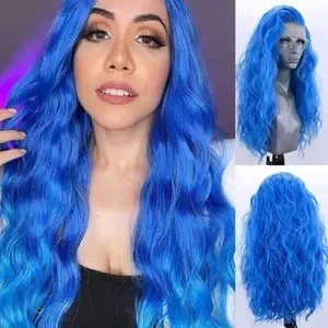 Fashiondeityshair | Hair | 24 Blue Wavy Lace Front Wig New  display picture 1
